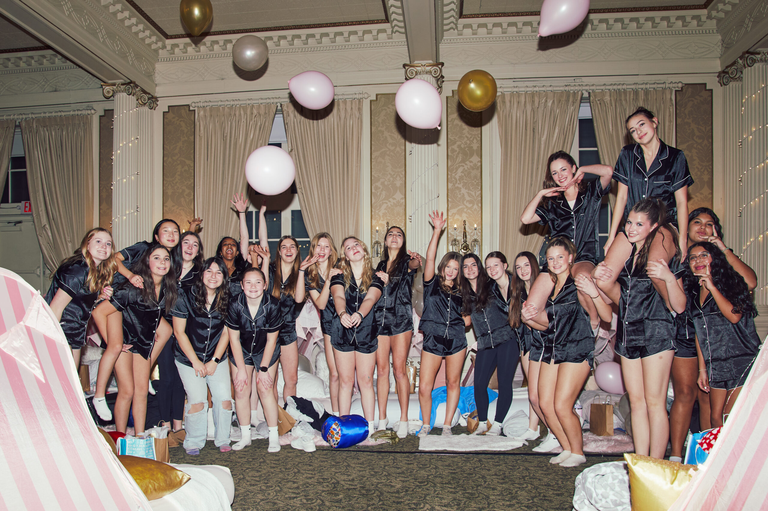 Sweet 16 slumber party in Spokane Club's Georgian Ballroom